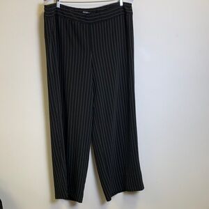 Roz & Ali Black Pinstripe Pants with White Stripes